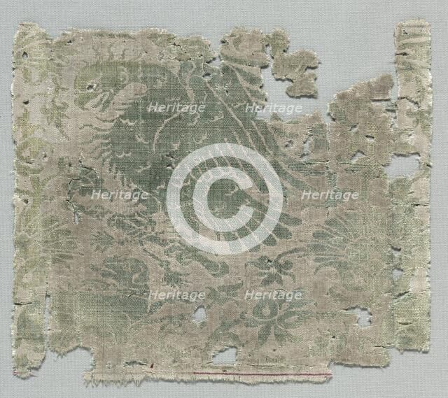 Silk Fragment, 1360-1399. Creator: Unknown.