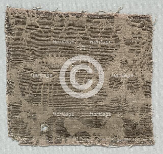Silk Fragment, 1425-1450. Creator: Unknown.