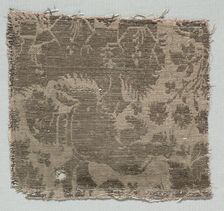 Silk Fragment, 1425-1450. Creator: Unknown
