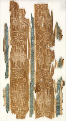 Silk fragment with striped pattern, 900s. Creator: Unknown