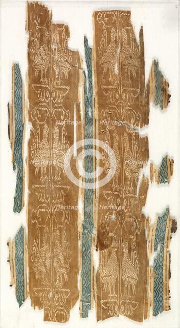 Silk fragment with striped pattern, 900s. Creator: Unknown.