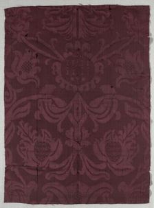 Silk Fragment, late 1600s. Creator: Unknown
