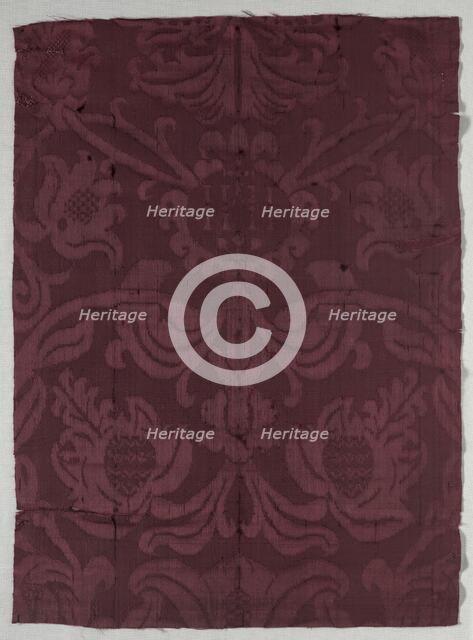 Silk Fragment, late 1600s. Creator: Unknown.