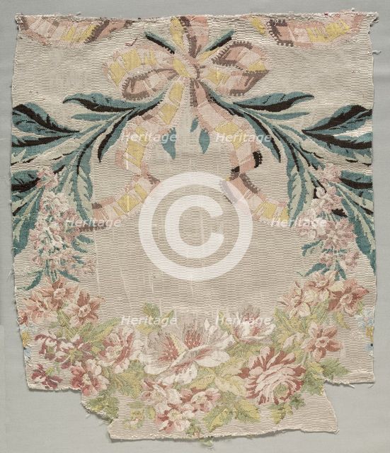Silk Fragment, Part of Panel called "Le panier fleuri", 1770. Creator: Philippe de Lasalle (French, 1723-1805).