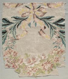 Silk Fragment, Part of Panel called "Le panier fleuri", 1770. Creator: Philippe de Lasalle (French, 1723-1805)