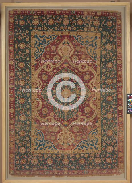 Silk Kashan Carpet, Iran, 16th century. Creator: Unknown.