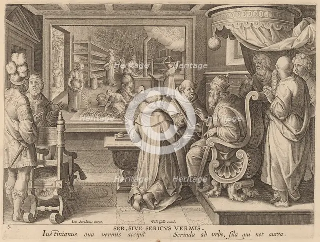Silk Manufacture: pl.8, c. 1580/1590. Creator: Theodoor Galle.