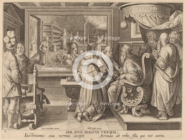 Silk Manufacture: pl.8, c. 1580/1590. Creator: Theodoor Galle.
