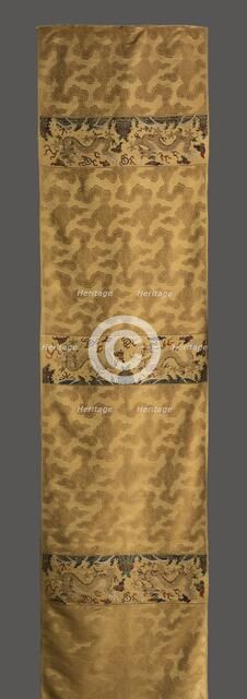 Silk Panel with Dragon and Cloud Motif, c. 1700s-1800s. Creator: Unknown.