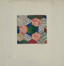 Silk Quilt - "Honeycomb" Pattern, c. 1939. Creator: Elgin Moncure Styll