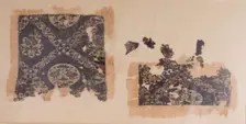 Silk Squares on Linen, Egyptian, 6th-9th century. Creator: Unknown