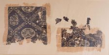 Silk Squares on Linen, Egyptian, 6th-9th century. Creator: Unknown