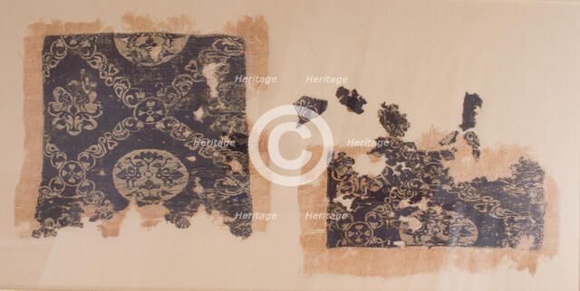 Silk Squares on Linen, Egyptian, 6th-9th century. Creator: Unknown.