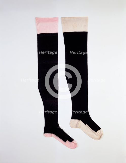 Silk stockings worn by Queen Victoria, post 1861. Creator: Unknown.