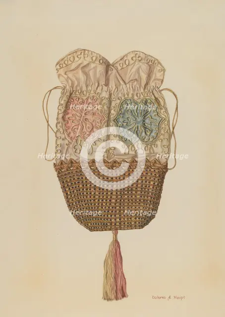 Silk-straw Reticule, 1935/1942. Creator: Dolores Haupt.