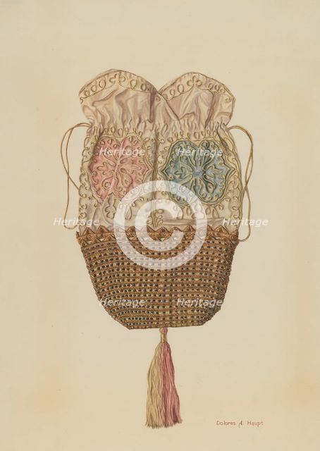 Silk-straw Reticule, 1935/1942. Creator: Dolores Haupt.