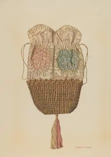Silk-straw Reticule, 1935/1942. Creator: Dolores Haupt