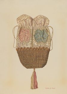 Silk-straw Reticule, 1935/1942. Creator: Dolores Haupt