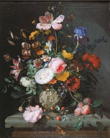 Sill life with Bouquet of Flowers, 1677. Creator: Jacob van Walscapelle