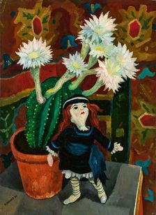 Sill Life with Blooming Cactus and Doll, 1925. Creator: Wacker, Rudolf (1893-1939)