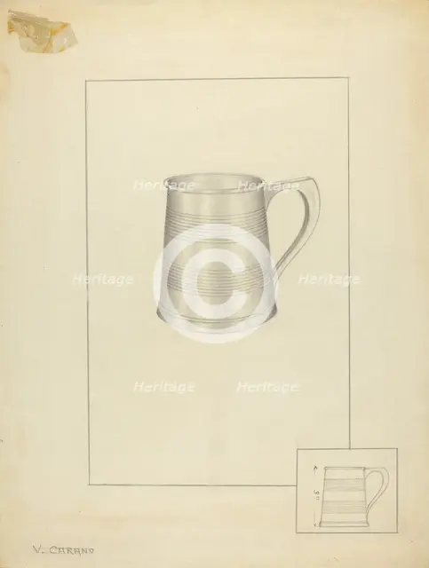 Silver Mug, 1935/1942. Creator: Vincent Carano.