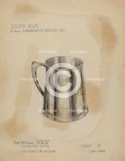Silver Mug, 1935/1942. Creator: John Garay.