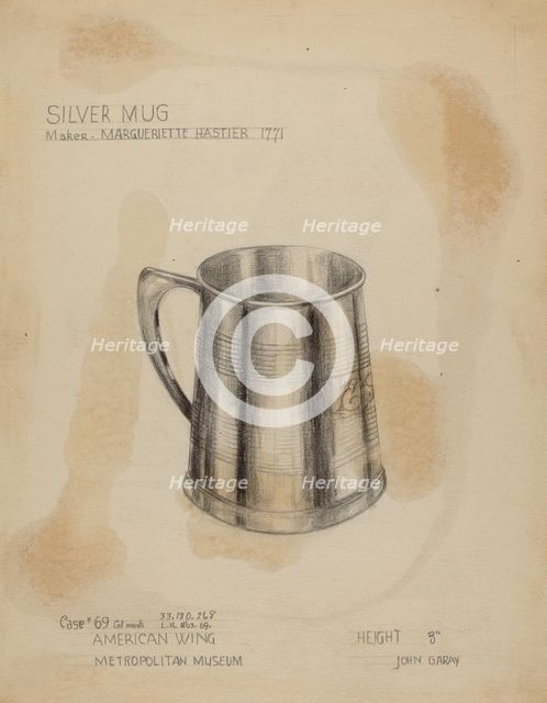 Silver Mug, 1935/1942. Creator: John Garay.