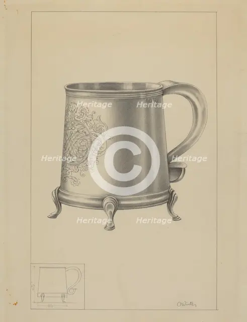 Silver Mug, 1935/1942. Creator: Simon Weiss.
