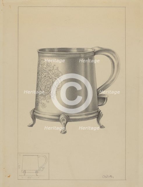 Silver Mug, 1935/1942. Creator: Simon Weiss.