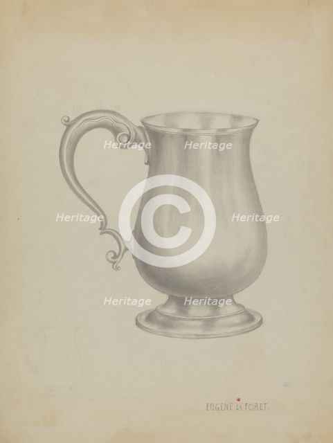 Silver Mug, c. 1936. Creator: Eugene La Foret.
