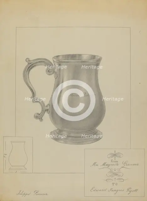 Silver Mug, c. 1936. Creator: Filippo Porreca.