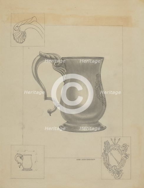 Silver Mug, c. 1936. Creator: Hans Westendorff.