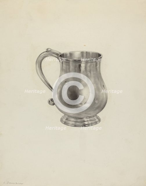 Silver Mug, c. 1938. Creator: Leo Drozdoff.