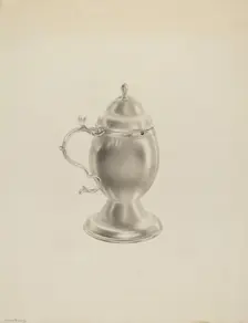 Silver Mustard Pot, c. 1939. Creator: Hester Duany