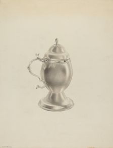 Silver Mustard Pot, c. 1939. Creator: Hester Duany
