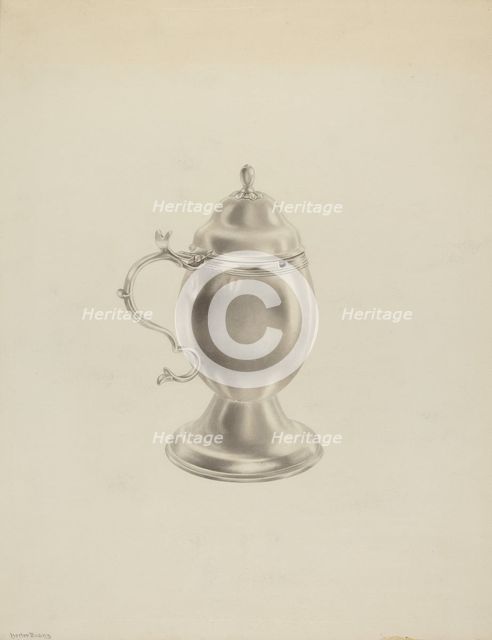 Silver Mustard Pot, c. 1939. Creator: Hester Duany.
