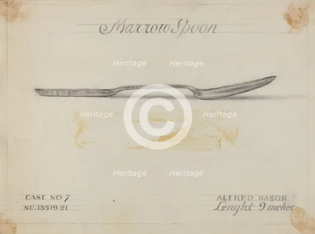 Silver Marrow Spoon, c. 1936. Creator: Alfred Nason.