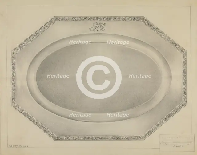 Silver Meat Platter, c. 1936. Creator: Hester Duany.