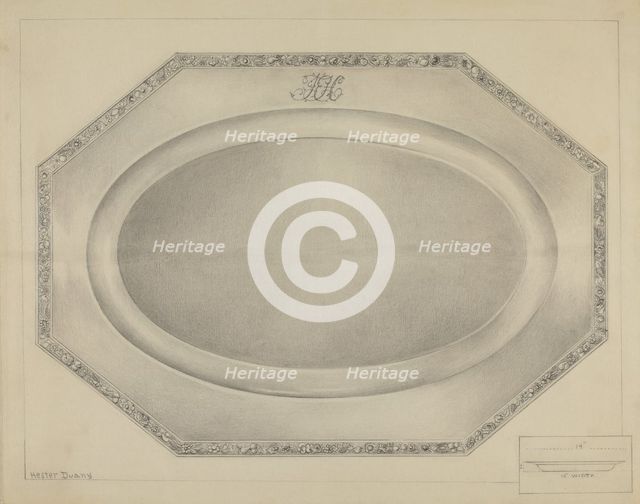 Silver Meat Platter, c. 1936. Creator: Hester Duany.