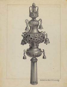 Silver Ornament for Scroll, c. 1936. Creator: Aaron Fastovsky