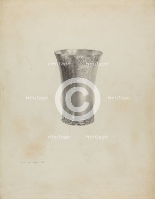 Silver Beaker, 1938. Creator: Dorothy Dwin.