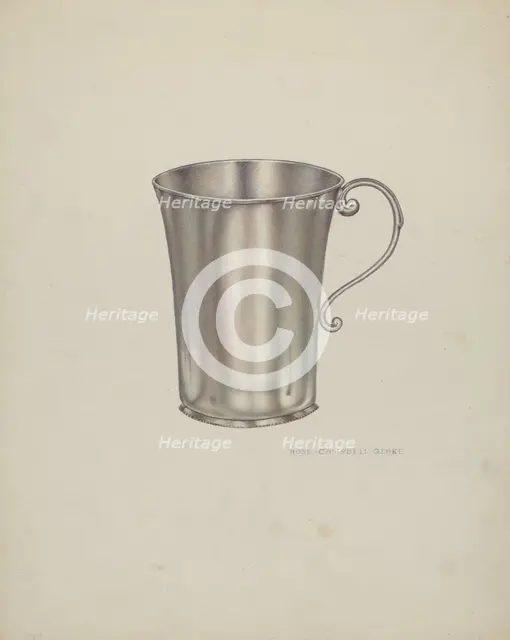 Silver Beaker with Handles, c. 1939. Creator: Rose Campbell-Gerke.
