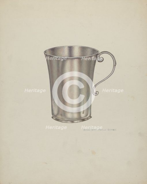 Silver Beaker with Handles, c. 1939. Creator: Rose Campbell-Gerke.