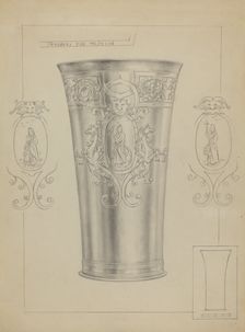 Silver Beakers, c. 1936. Creator: Clayton Braun