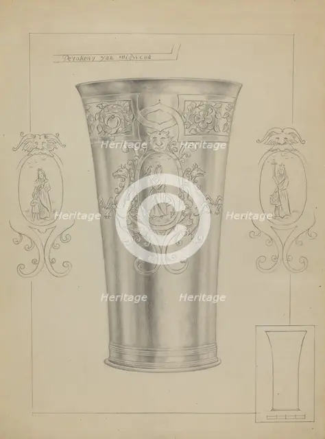Silver Beakers, c. 1936. Creator: Clayton Braun.