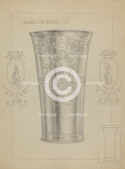 Silver Beakers, c. 1936. Creator: Clayton Braun.