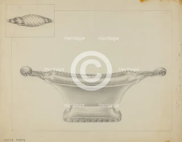 Silver Bowl, 1935/1942. Creator: Hester Duany.