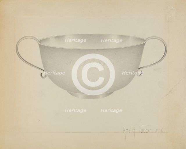 Silver Bowl, 1936. Creator: Amelia Tuccio.