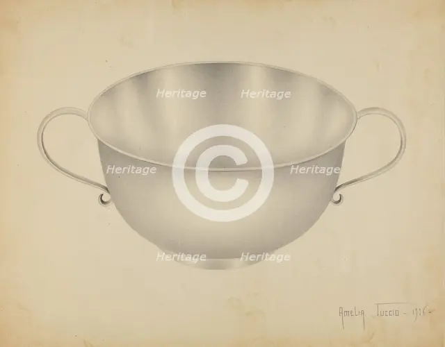 Silver Bowl, c. 1936. Creator: Amelia Tuccio.