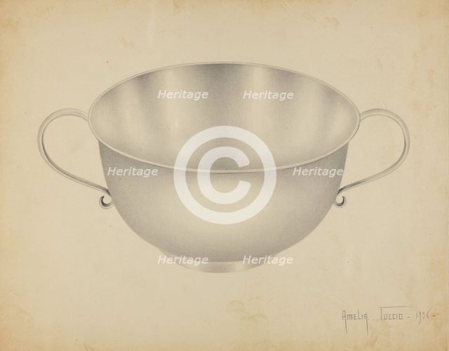 Silver Bowl, c. 1936. Creator: Amelia Tuccio.